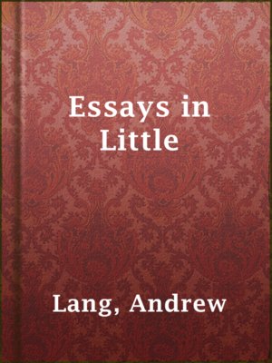 cover image of Essays in Little